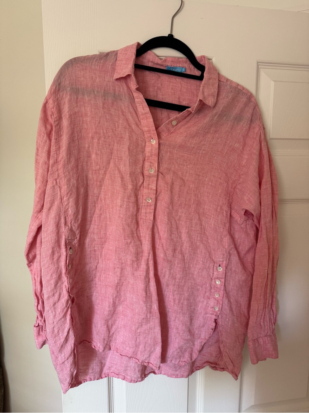 J. McLaughlin Pink Linen Top